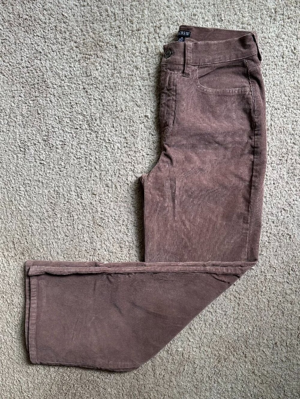 J Crew Pants Womens 24x26 Straight Leg Corduroy Higher Rise Light Brown Wide Leg